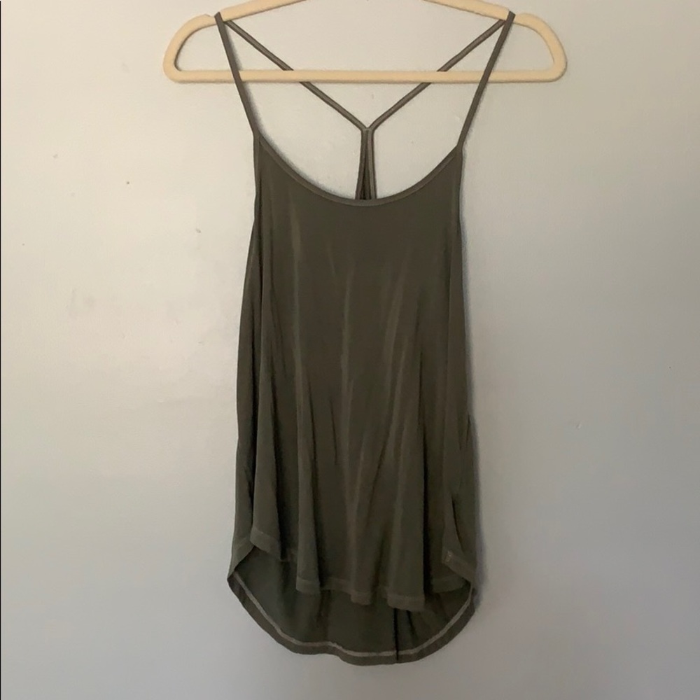 AEO soft & sexy army green strappy tank M